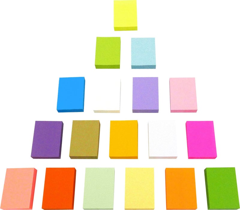 4A Sticky Notes,1 3/8 x 1 7/8 Inches,Small Size,The Adhesive On Longer Side,Neon Assorted,Self-Stick Notes,18 Colors,100 Sheets/Pad,18 Pads/Pack,4A 354818 - Image 3